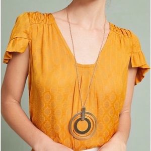 Anthropologie Maeve Hailey Flutter Sleeve Blouse